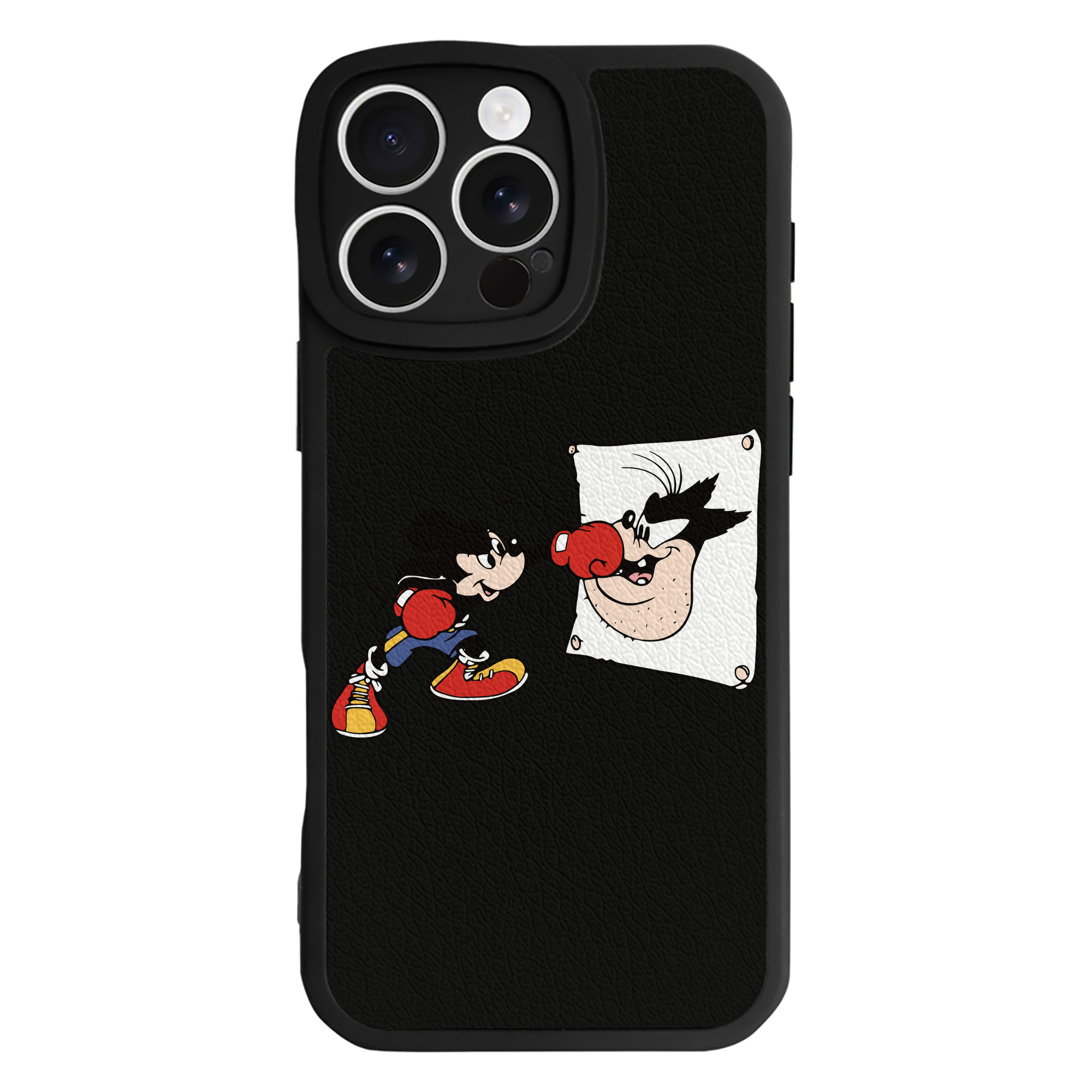（画像用） ミッキーマウス Mickey Mouse 【iPhone 16シリーズ対応】シリコンスマホケース（レザー調） 材質：シリコン